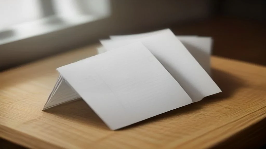 Five identical index cards fanned out on an oak table, standing in for a fixed monthly prompt set